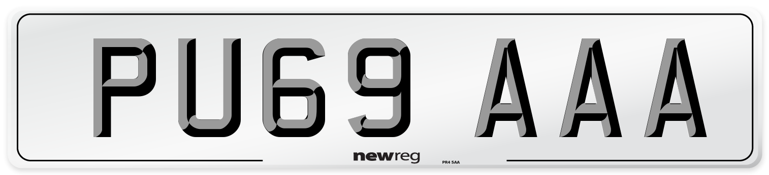 PU69 AAA Number Plate from New Reg